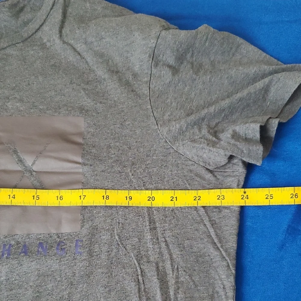 AX Armani | Exchange Unisex Gray XL Logo T-Shirt - Picture 4 of 4
